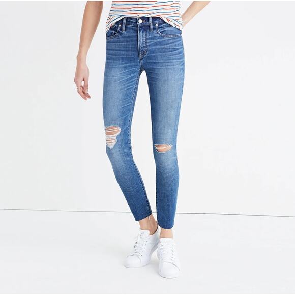 Madewell 9" High-Rise Skinny Crop Jeans in Bruce Wash - Picture 1 of 6